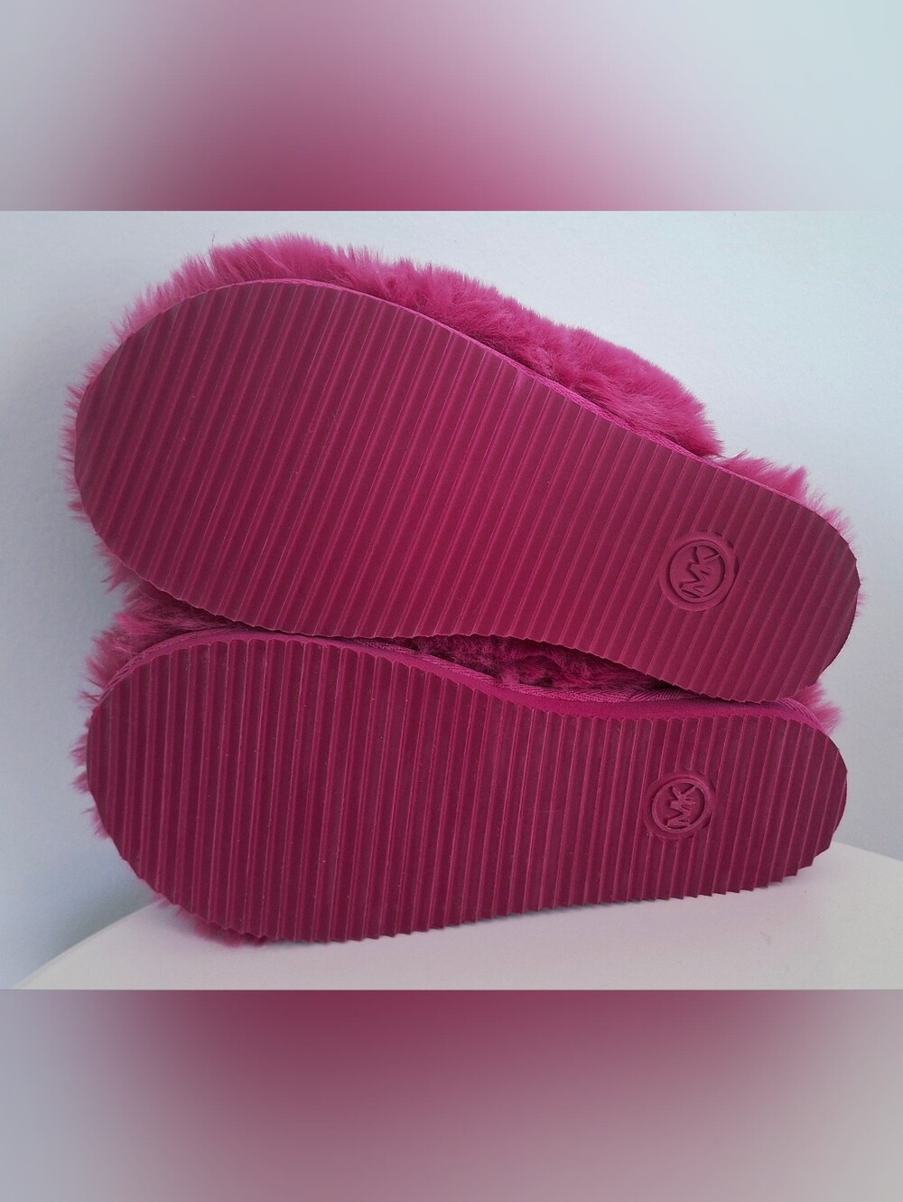 Michael Kors Elsie Faux Fur Slingback Slippers Pink 6 - Picture 6 of 12